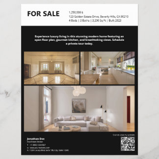 Svart Fastighetsförtecknings Flyer