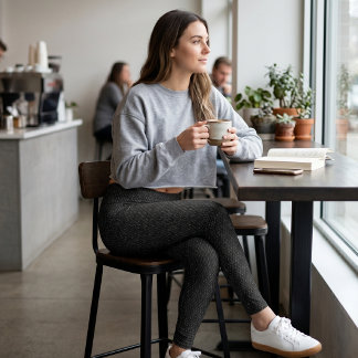 Svart Faux Denim Leggings