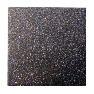 Svart faux glitter-grafik kakelplatta