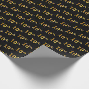 Svart, Faux Guld 10:e (tionde) händelsetappning Pa Presentpapper
