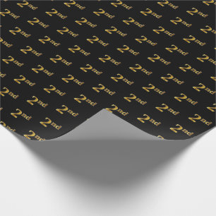 Svart, Faux Guld 2:a (andra) händelsetappning Papp Presentpapper
