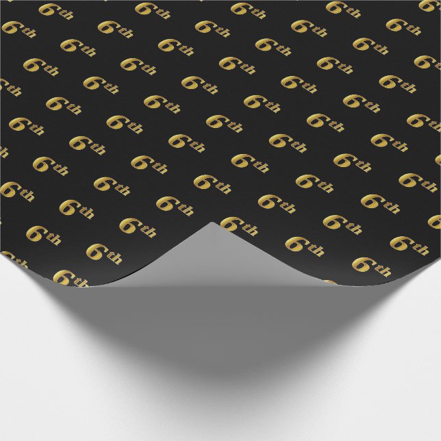 Svart, Faux Guld 6e (sjätte), Papper för händelset Presentpapper (Hörn)