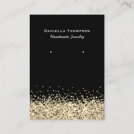 Svart Faux Guld Glitter Juelry Earring Visning Visitkort