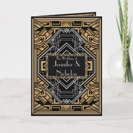 Svart, Faux Guld och Silver Art Deco Stil Meddelande