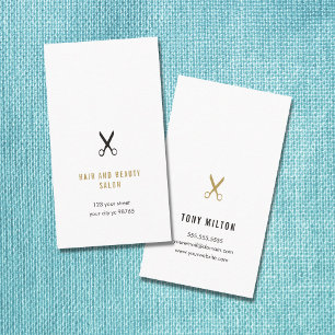 Svart Faux Guld-saxar Hair med minimalistisk Elega Visitkort