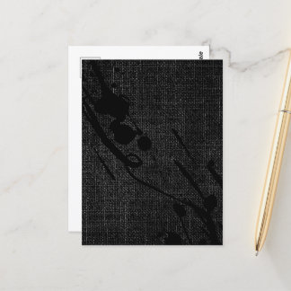 Svart Faux Jute Burlap - enkel modern Elegant Vykort