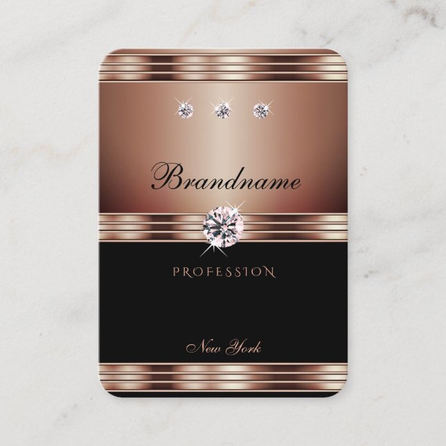 Svart faux Rhinestones-juveler från Luxuriska Ro G Visitkort (Framsida)