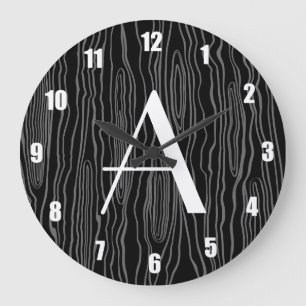 Svart fauxbois för Monogram Stor Klocka