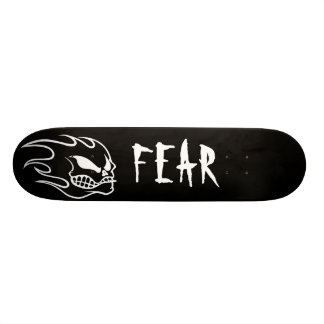 Svart Fear Skateboarddäck med Vitt Skateboard Bräda 19,5 Cm