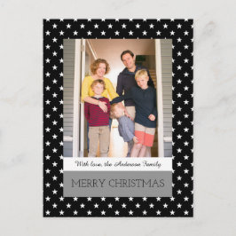 Svart Festive Stars Helgdag Photo Postcard Helg Vykort