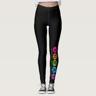 Svart festPR-damasker Leggings