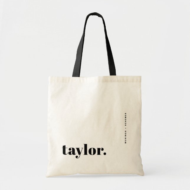 Svart fet återställande av typografi, Personlig Tygkasse (Framsidan)