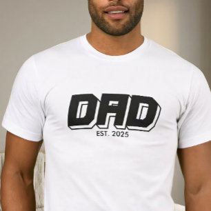 Svart Fet Fader Estalicherad Typsnitts T-Shirt