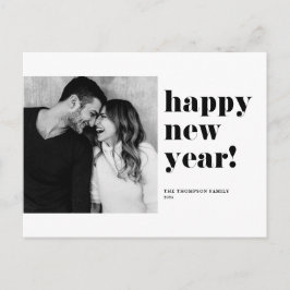 Svart fet, fetstil, Gott nytt år-foto Helg Vykort