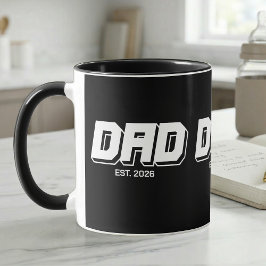 Svart Fet Ny Pappa Present Mugg