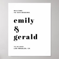 Svart fet retro-typografi - modern Bröllop