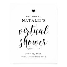 Svart fet skrivstil Virtuell bröllopsfest välkomst