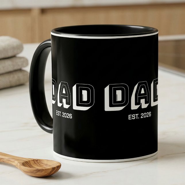 Svart Fet Varsity Etablerad Pappa Mugg (Skapare uppladdad)