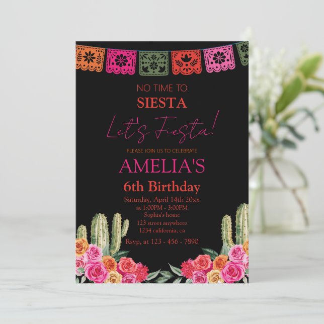 svart Fiesta Mexican Flickor Inbjudningar (Stående Fram)