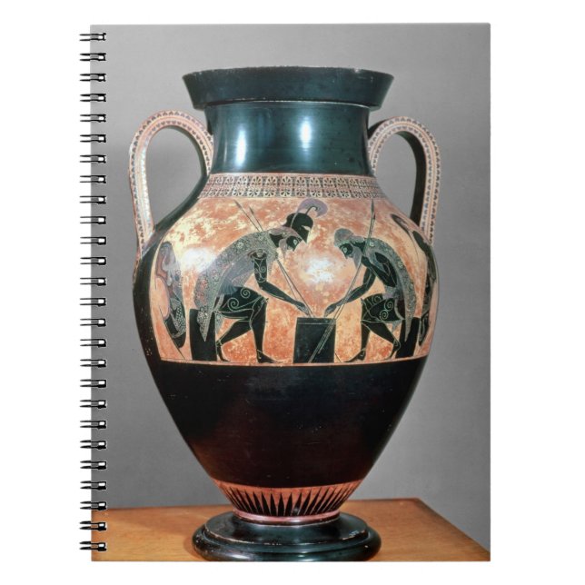 Svart-figur amphora som visar Ajax och Achilles, Anteckningsbok Med Spiral (Framsidan)