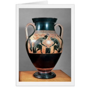 Svart-figur amphora som visar Ajax och Achilles, Hälsningskort