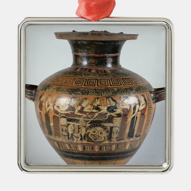Svart-figur hydria julgransprydnad metall (Framsidan)