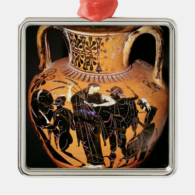 Svart-figur loftvas julgransprydnad metall (Framsidan)