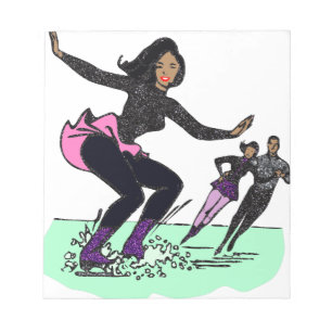 svart figur skater anteckningsblock