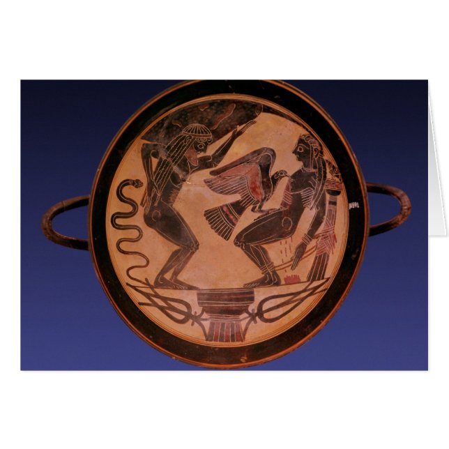 Svart figurkylix hälsningskort (Framsidan Horizontal)