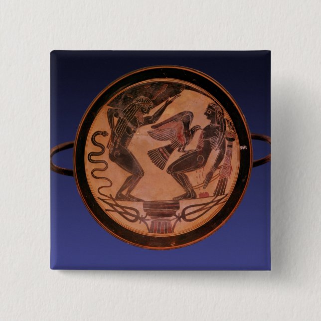 Svart figurkylix knapp (Framsida)