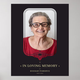 Svart Filigrans Dekorativt Utbrott Begravning Foto Poster