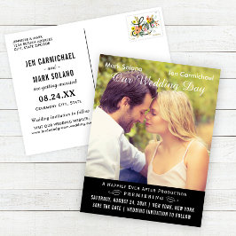 Svart film Poster Bröllop Photo Save Date Spara Datumet