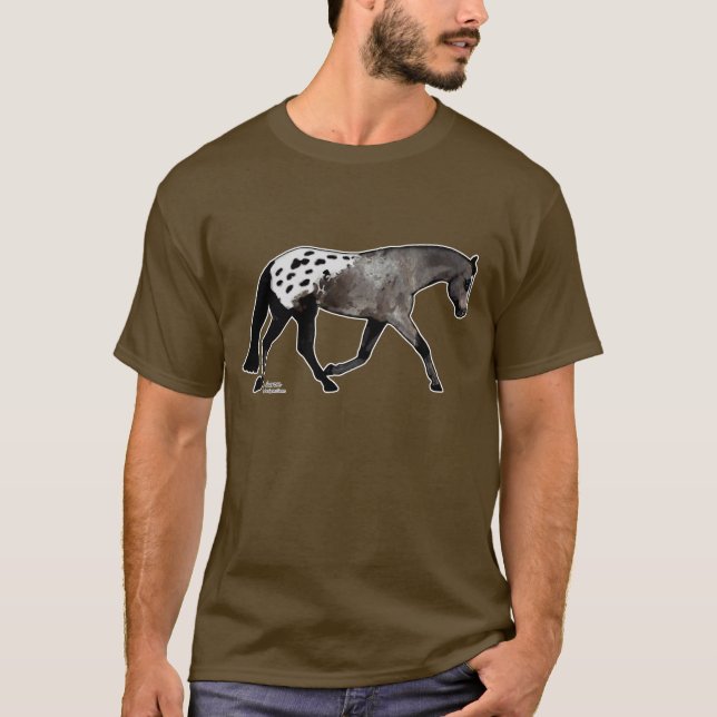 Svart filt Appaloosahäst Tee Shirt (Framsida)