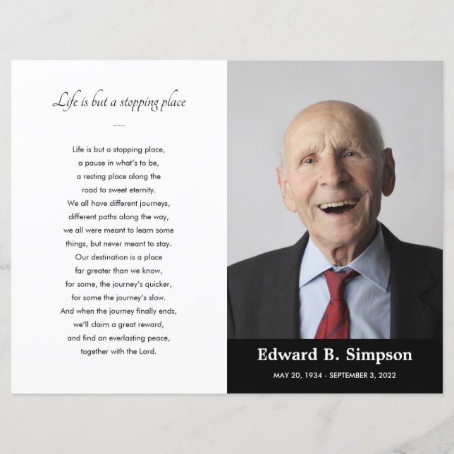 Svart Firande i Life-begravningsprogrammets foto (Framsida)