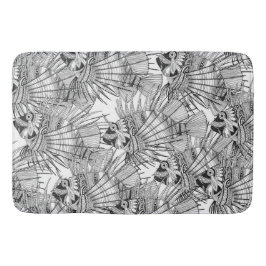 svart fiskspegel vit badrumsmatta