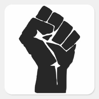 Svart fist-upphöjt - Motståndstest Fyrkantigt Klistermärke