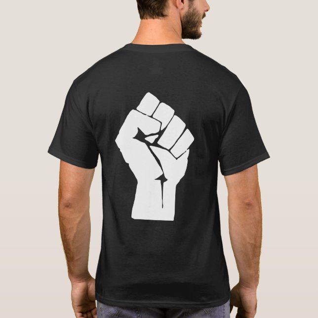 Svart fist-upphöjt - Motståndstest T Shirt (Baksida)