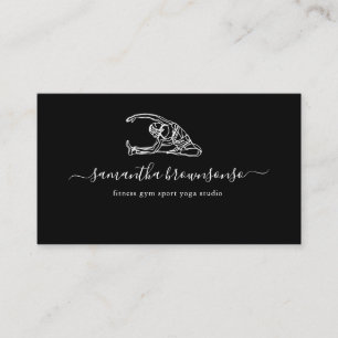 Svart Fitness gym sport yogastudio Visitkort
