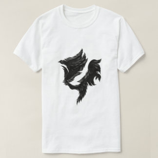 Svart fjäderhäst – Surreal skuggform T Shirt