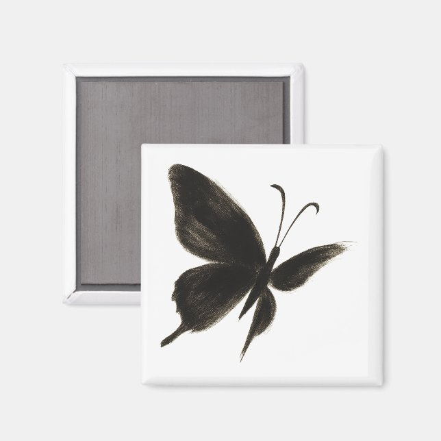Svart fjäril - Eleganten Winged Design på Magnet (Front/Back)