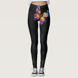 Svart fjäril och svart bensin leggings