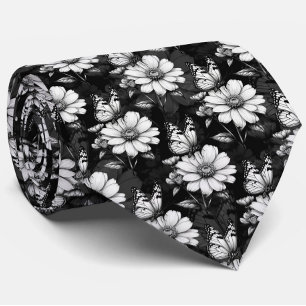Svart fjäril på nedre Mönster-design Slips