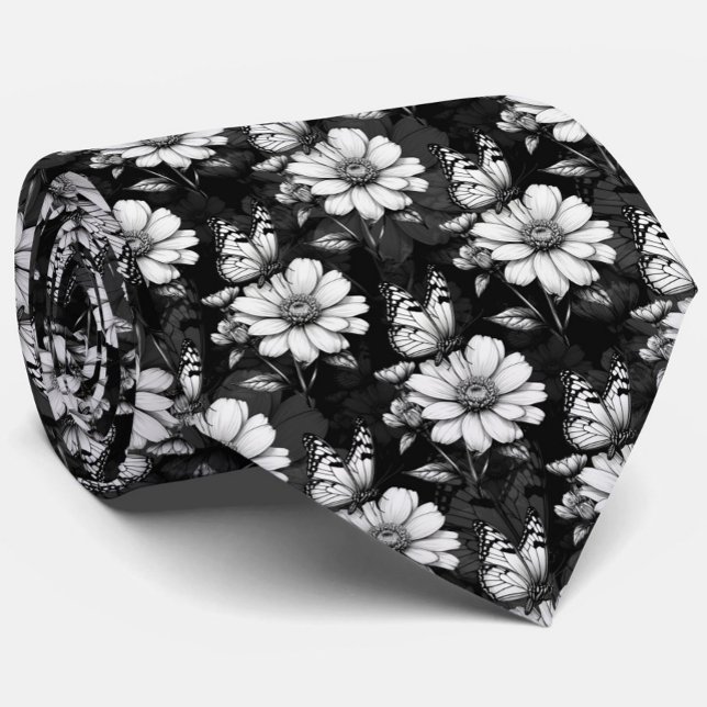 Svart fjäril på nedre Mönster-design Slips (Skapare uppladdad)