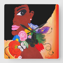 Svart fjäril - väggklocka