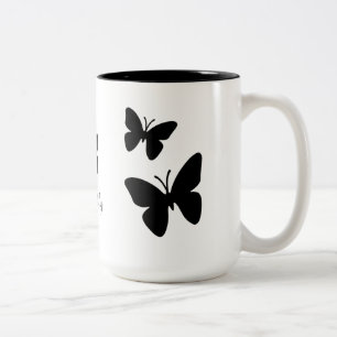 Svart fjärilar - mugg