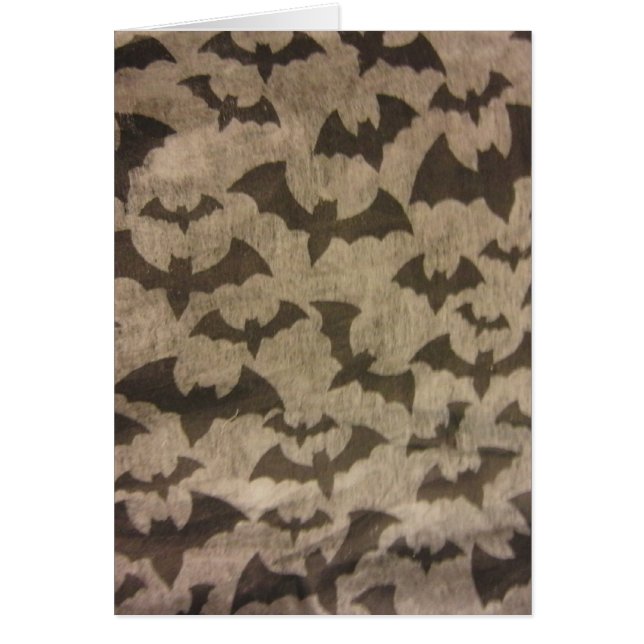 Svart Fladdermöss Hälsningskort (Framsidan)