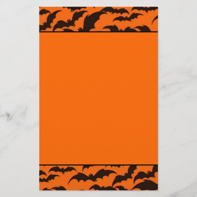 Svart fladdermus Halloween Brevpapper (Framsida)