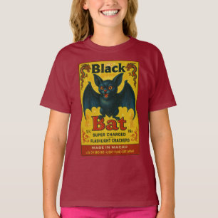 Svart fladdermus Retro Firecracker Ungdomströja T Shirt