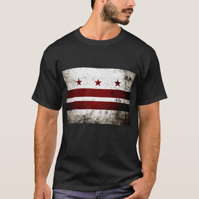 Svart flagga för GrungeWashington DC Tee Shirt (Framsida)