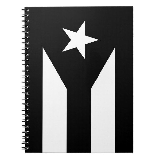 Svart flagga Puerto Rico Anteckningsbok (Framsidan)